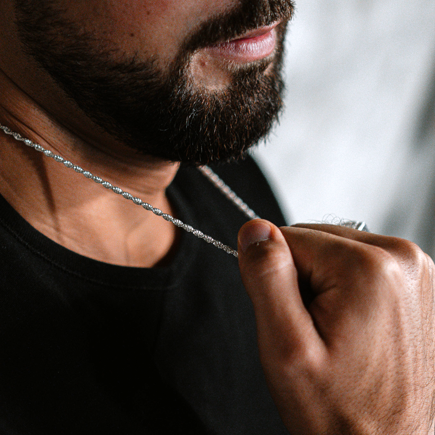 3mm Kordelkette Rope Chain - Silber 925