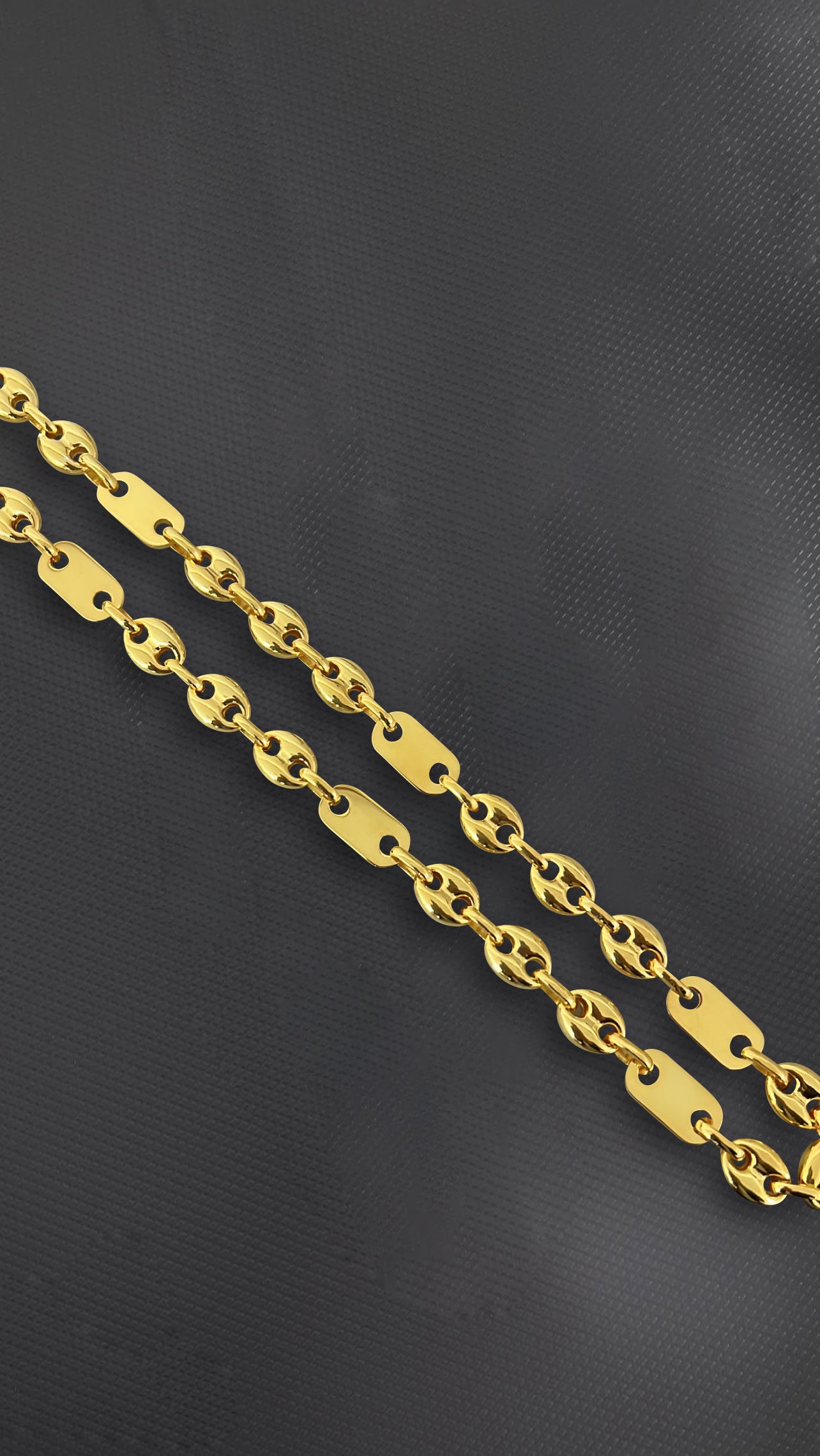 10mm Plattenbohnenkette - Silber 925 18k Gold vergoldet