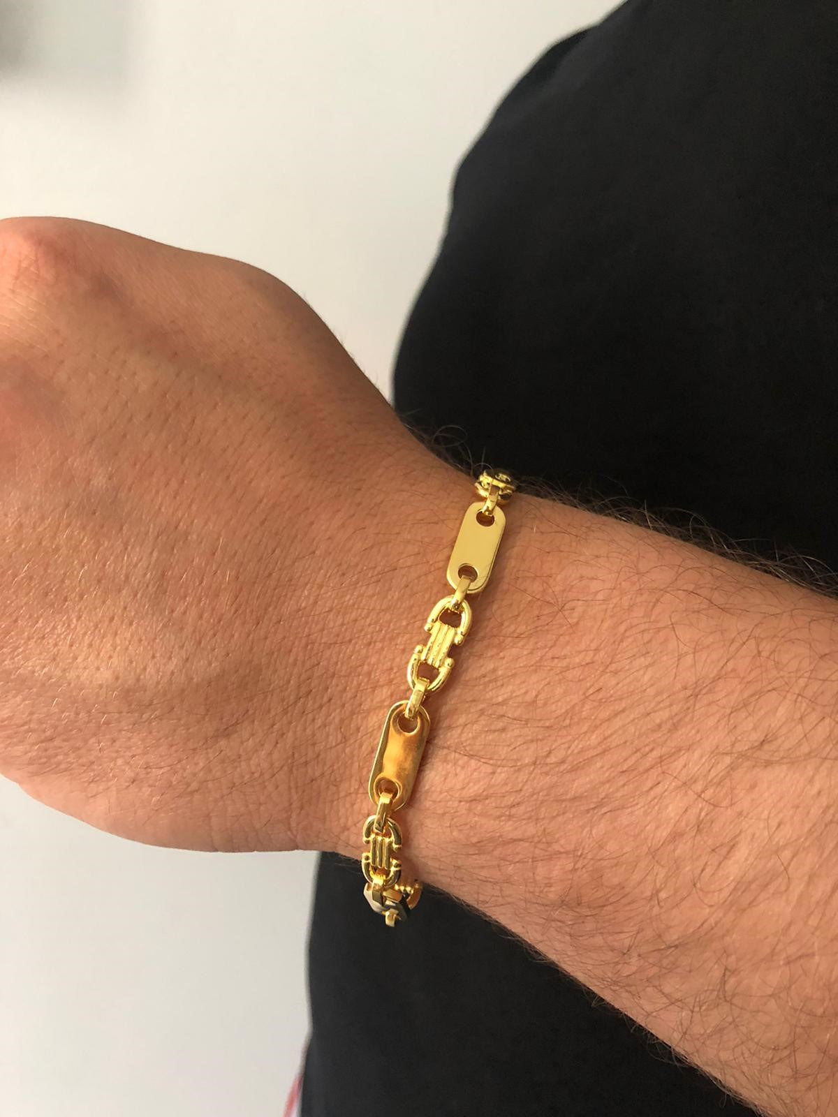 6mm Plattenkette Armband - Silber 925 18k Gold vergoldet