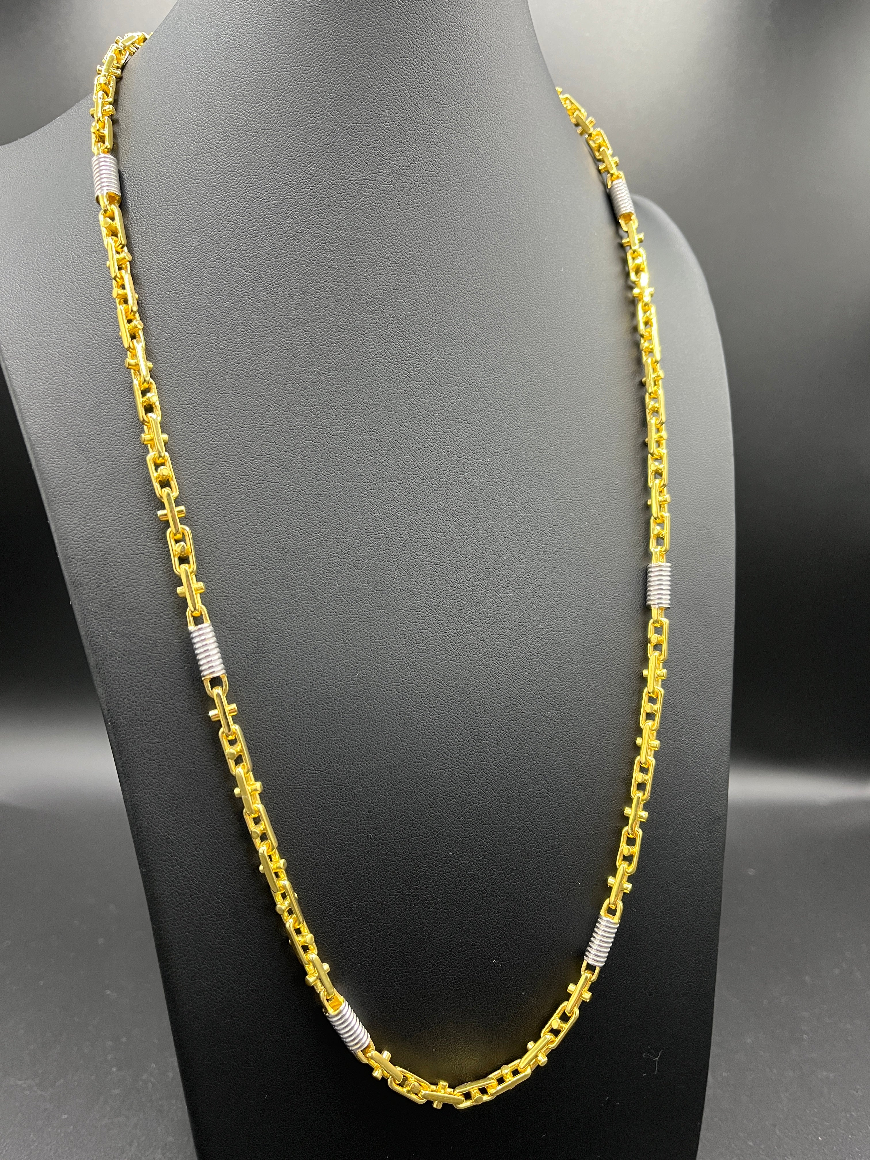 4mm Monte Carlo Kette Bicolor - Silber 925 18k Gold vergoldet