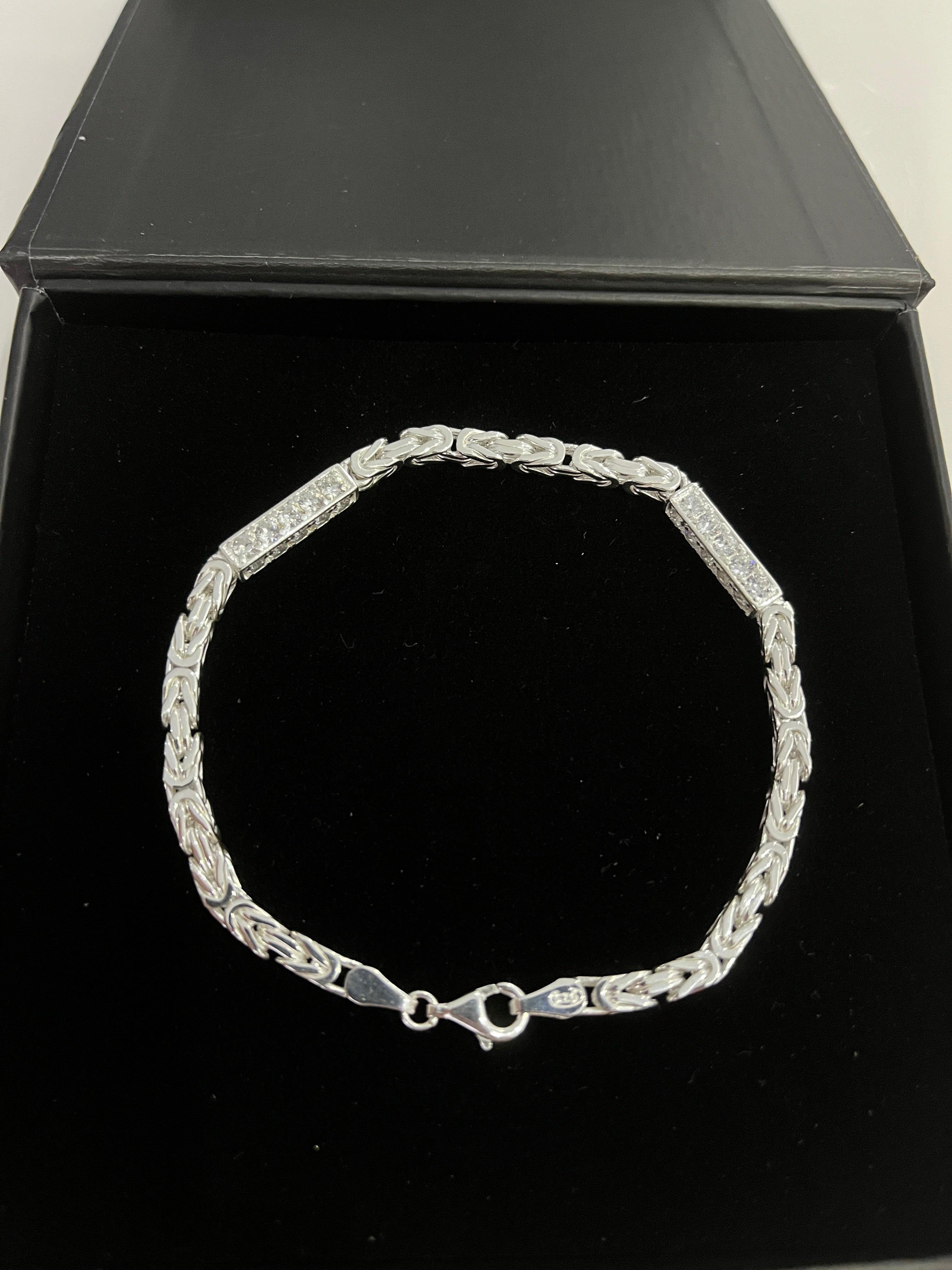4mm Iced Out Königskette Armband - Silber 925