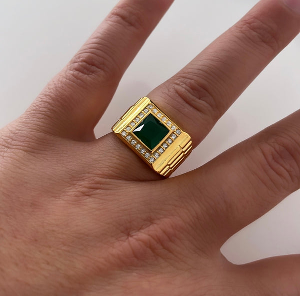 Iced-Out Ring - Silber 925 mit 18k Echtgold Vergoldung