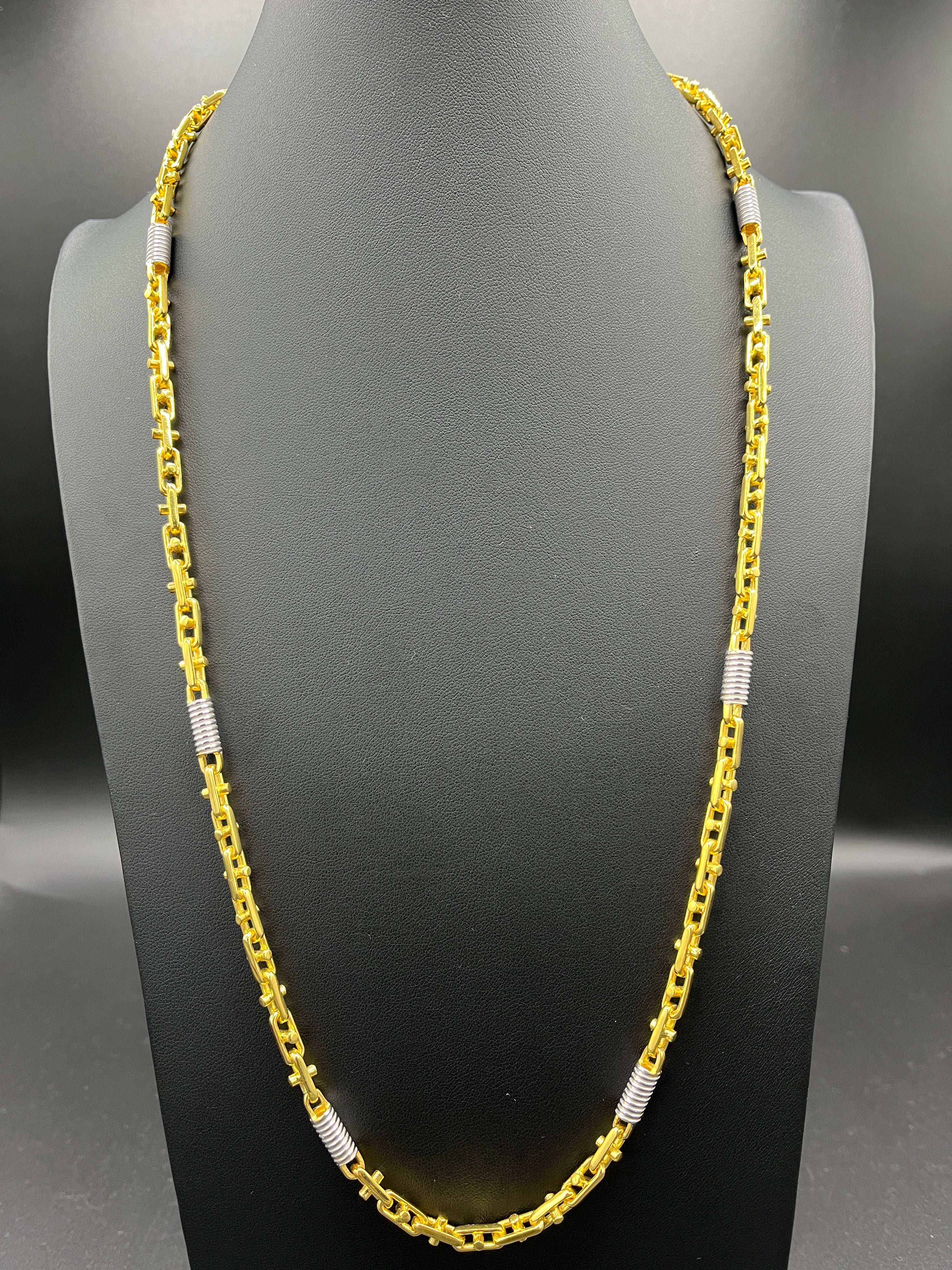 4mm Monte Carlo Kette Bicolor - Silber 925 18k Gold vergoldet