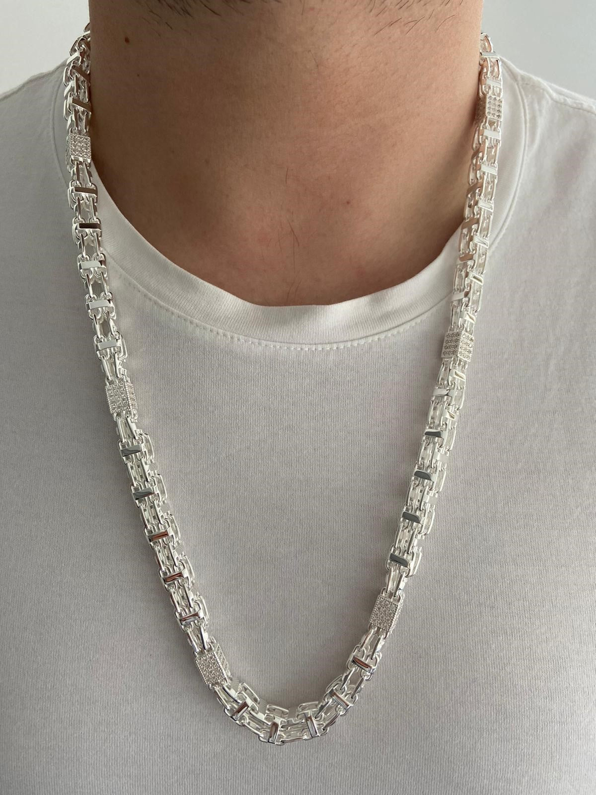 8,5mm Käfigkette Iced Out - Silber 925